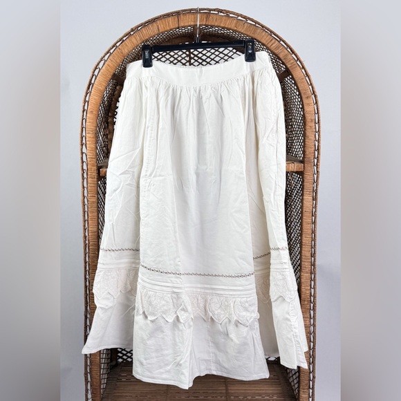 Free People Maeberrie Embroiderer Crop Top Skirt Set XL NWT Ivory Boho - Picture 9 of 9